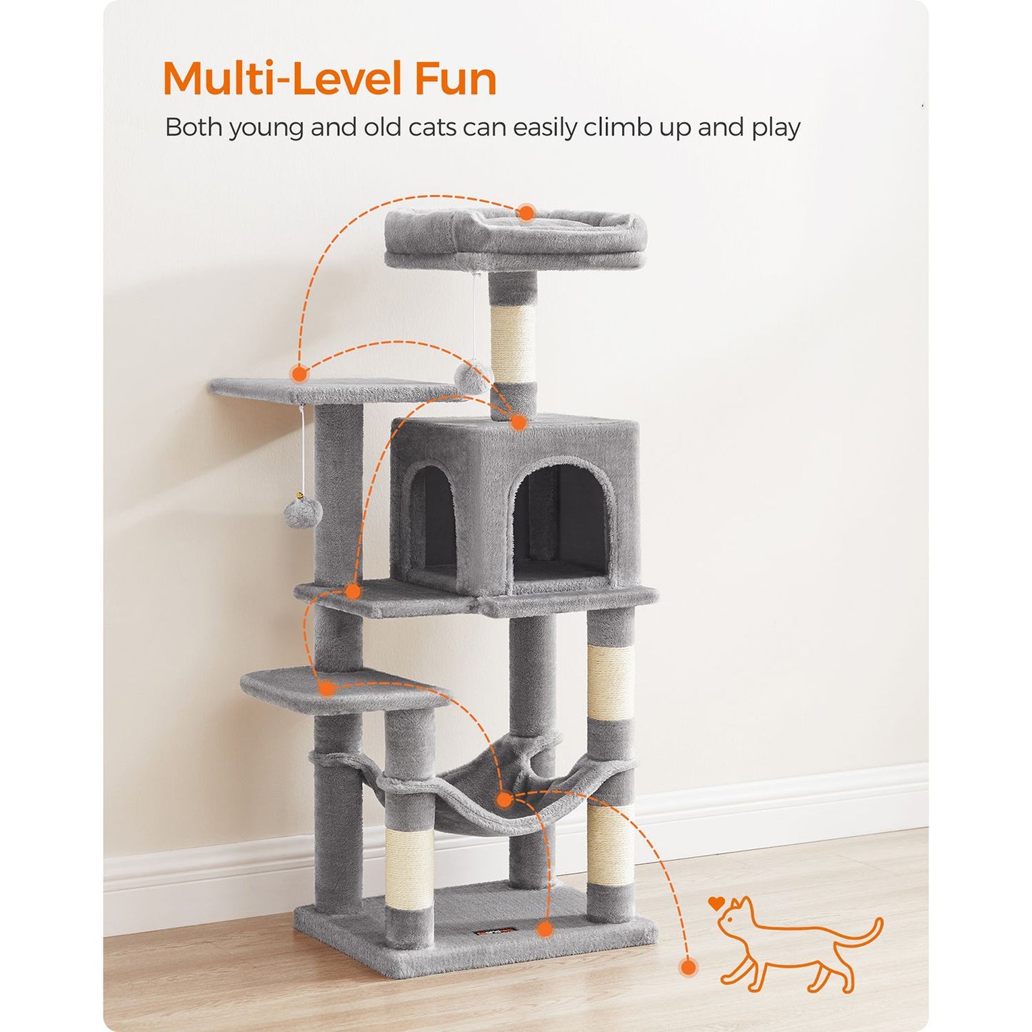 Cat Tree, Cat Tower for Indoor Cats, Cat Condo, Cat Bed Furniture, Kittens Activity Center, Cat Furniture, 3