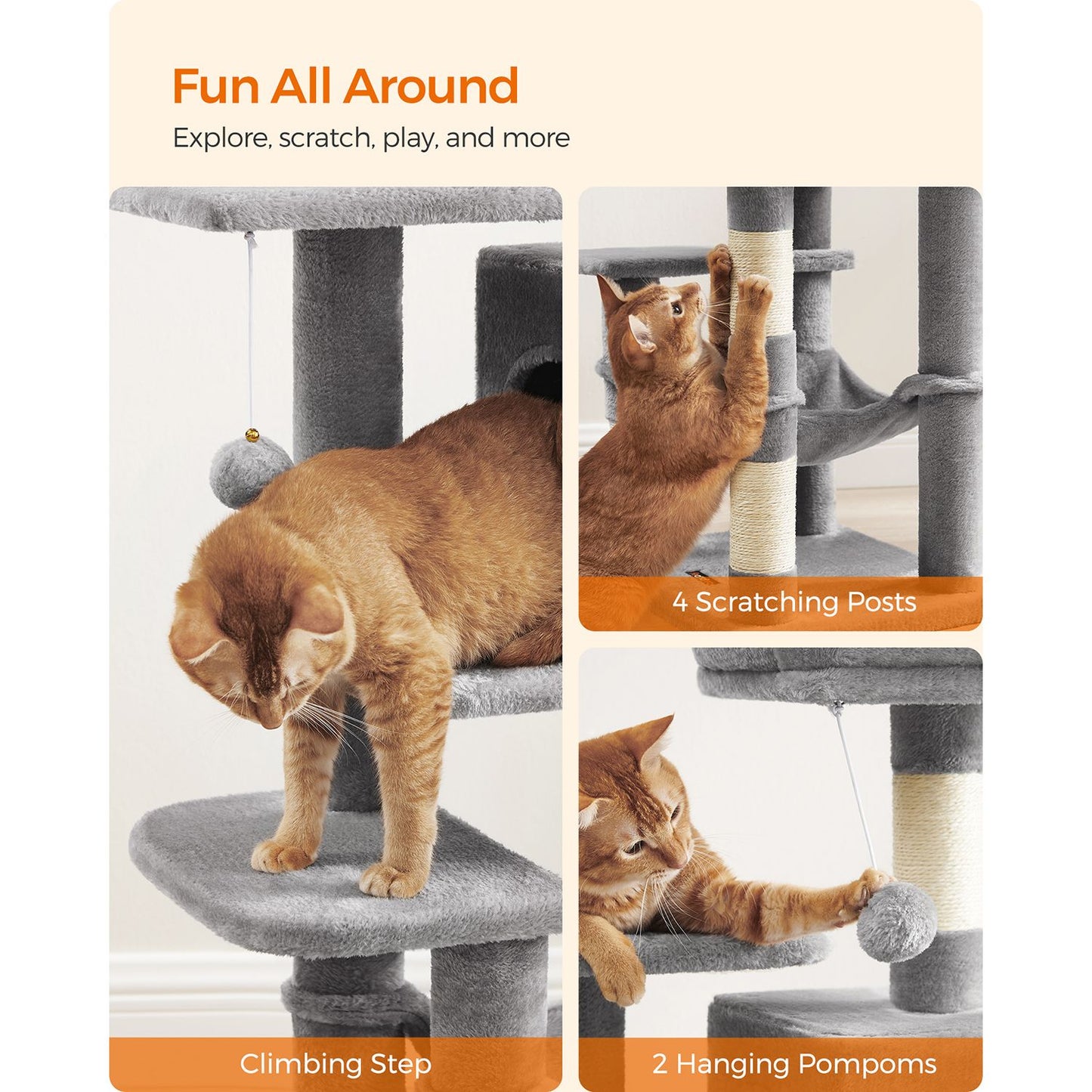 Cat Tree, Cat Tower for Indoor Cats, Cat Condo, Cat Bed Furniture, Kittens Activity Center, Cat Furniture, 8