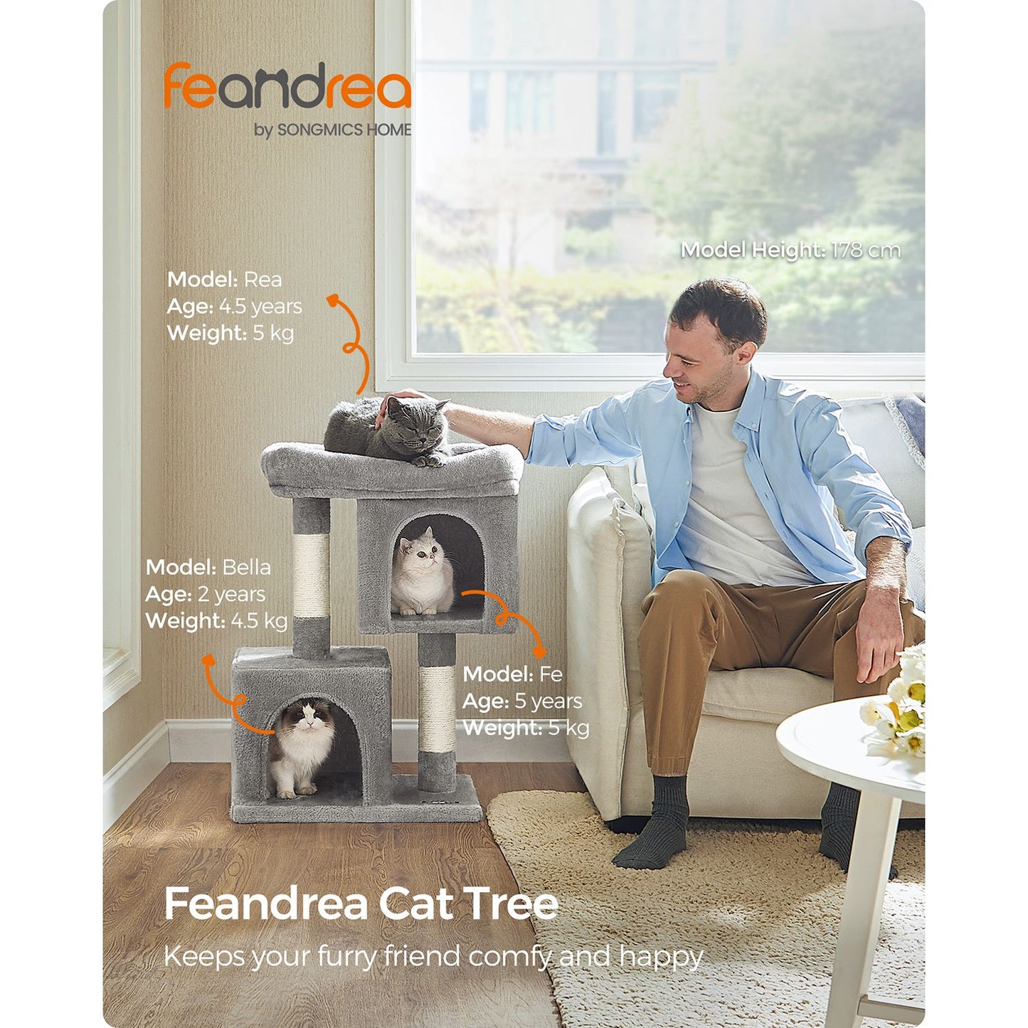Cat Tree, Cat Tower for Indoor Cats, Cat Condo, Cat Bed Furniture, Kittens Activity Center, Cat Furniture, 1