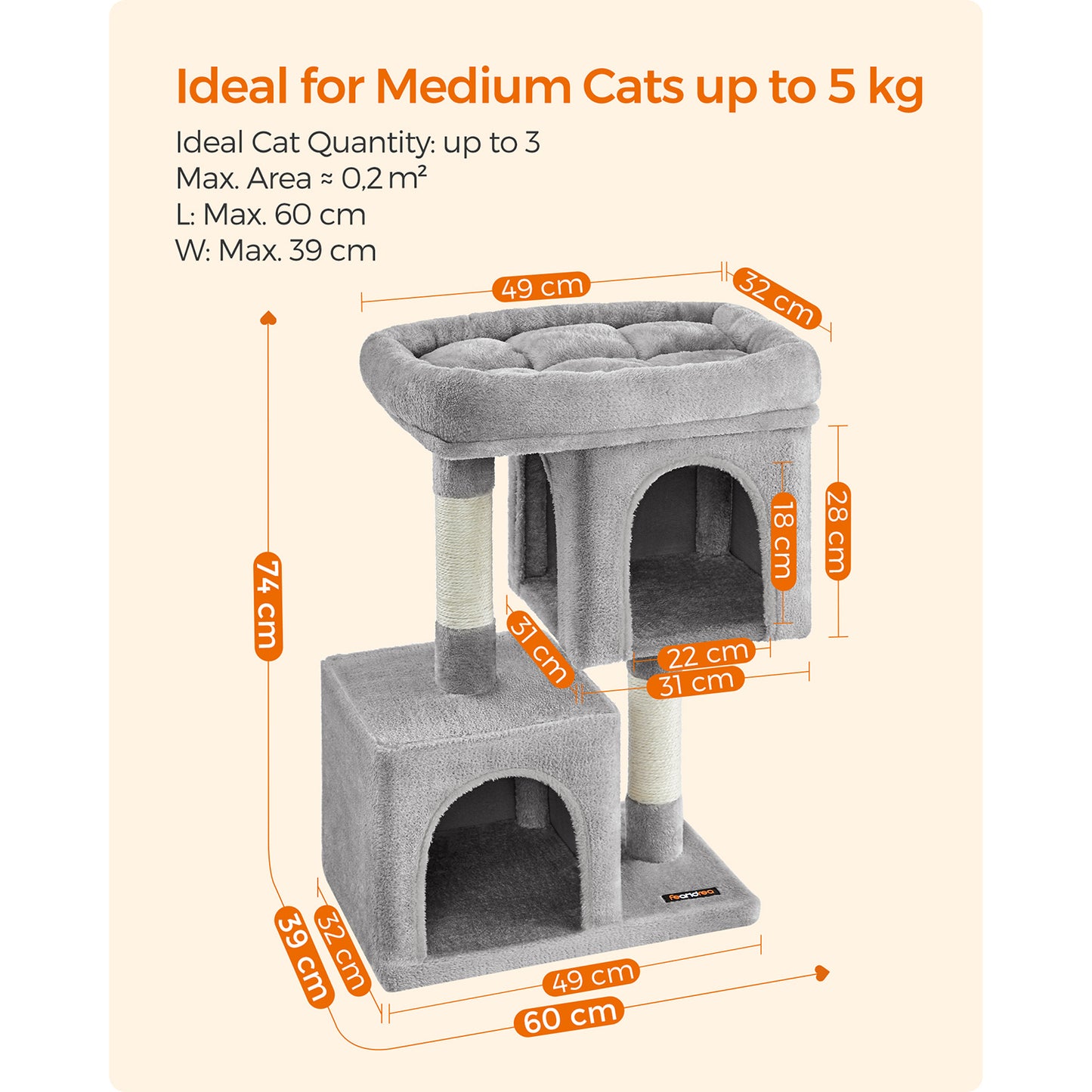 Cat Tree, Cat Tower for Indoor Cats, Cat Condo, Cat Bed Furniture, Kittens Activity Center, Cat Furniture, 5