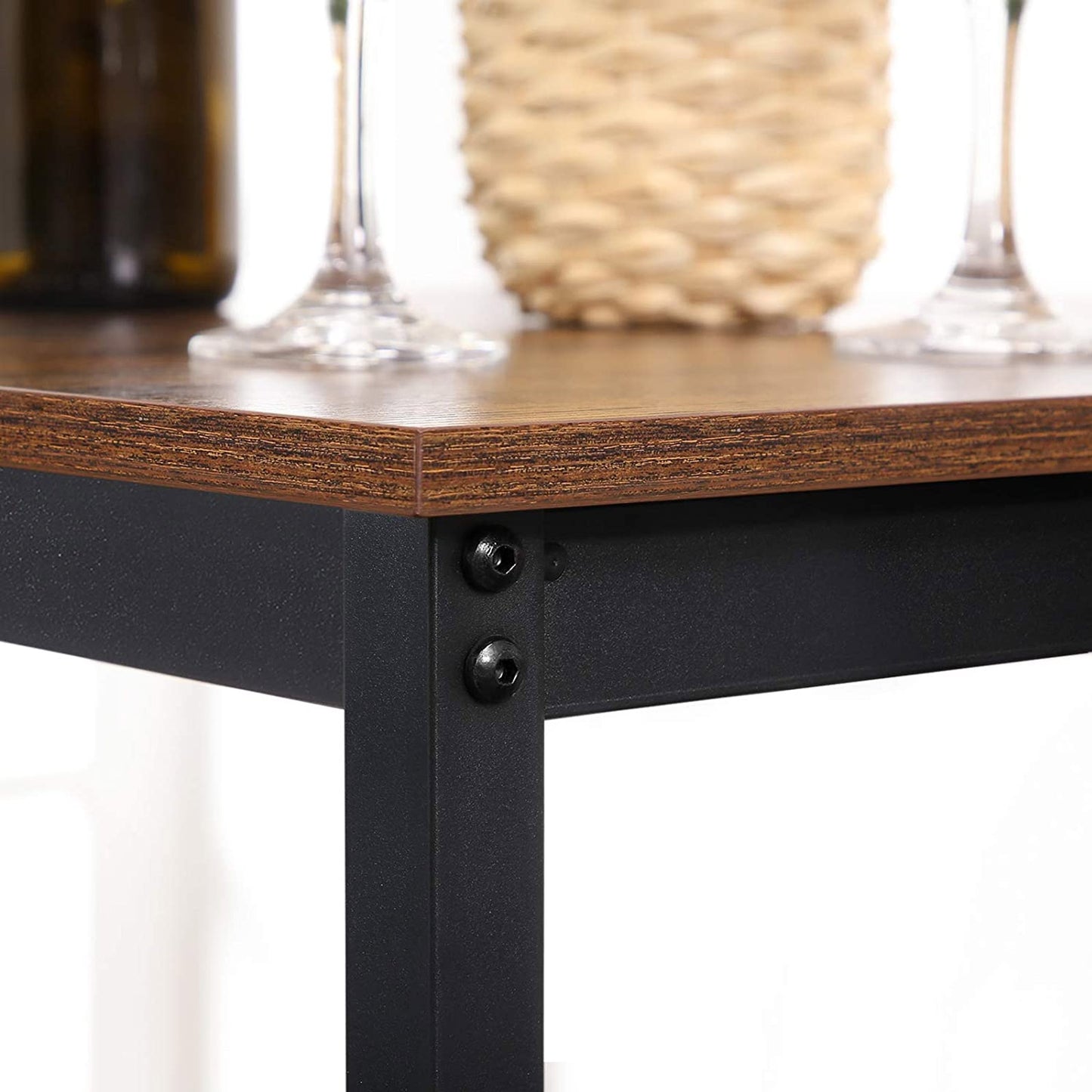 VASAGLE - Bar Table, Square Tall Table, Heavy-Duty Steel Frame, 60 x 60 x 90 cm, Easy Assembly, for Living Room Kitchen, Industrial Style