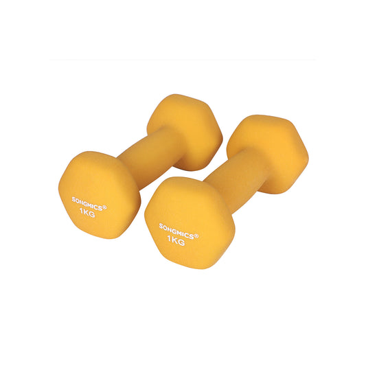 Vinyl Dumbbells 2 x 1 kg Set of 2, SONGMICS, 2