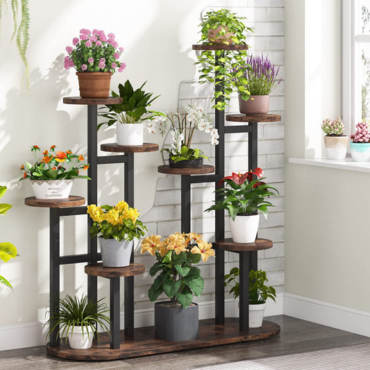 Plant Stand, Multi-Tiered 11 Potted Plant Shelf Flower Stands, Tribesigns, 1