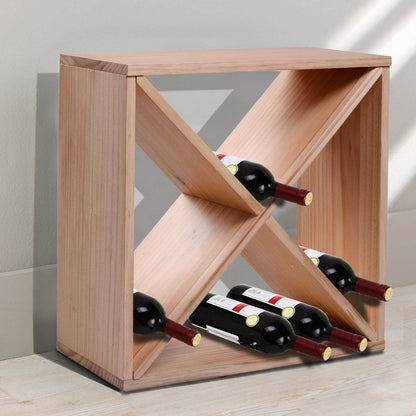 Wooden Wine Rack for 24 Bottle Square Tabletop Storage Holder Stand, HOMCOM, 2