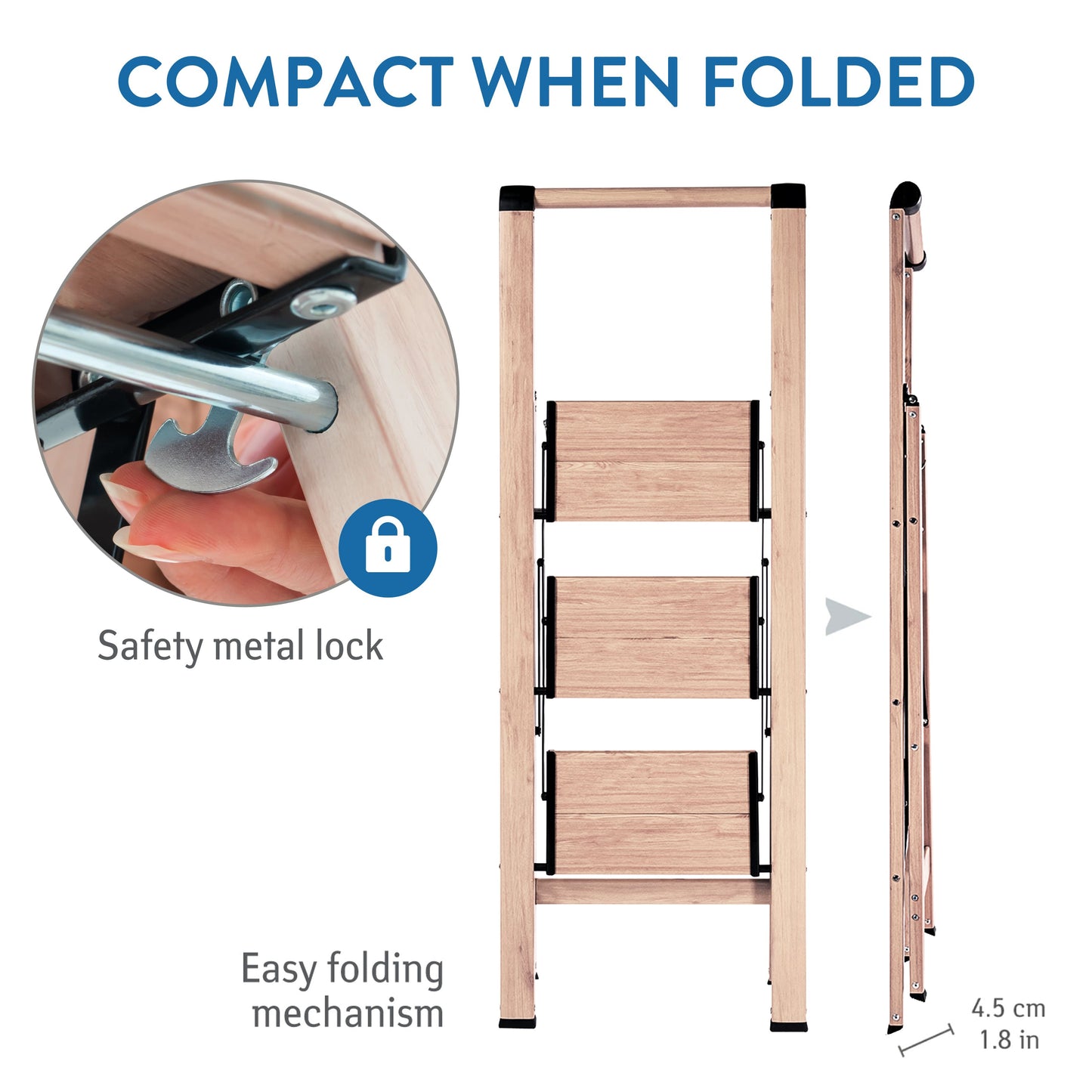 Folding ladder, light ladder