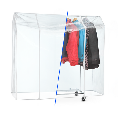 Clothes Rail Cover, Cover for Clothes Rail, Transparent, Protection from Dust, Dirt, UV Rays, Rain, Tatkraft Anwalt, 3