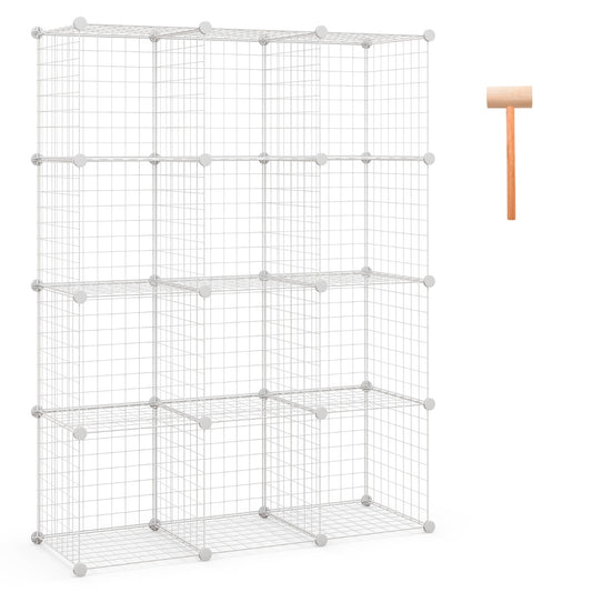 12 Wire Cube Storage Unit-White, Costway, 1