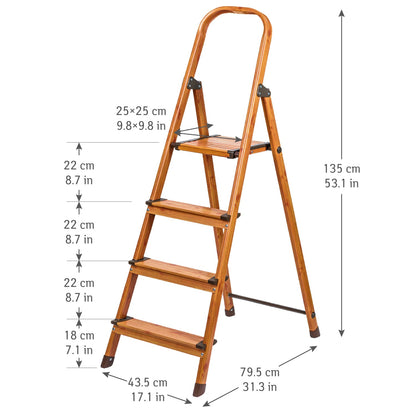 Step Ladder, 4 Step Ladder, Folding Step Ladder, Kitchen Step Ladder, Lightweight Step Ladder, Tatkraft Upgrade 4, 8