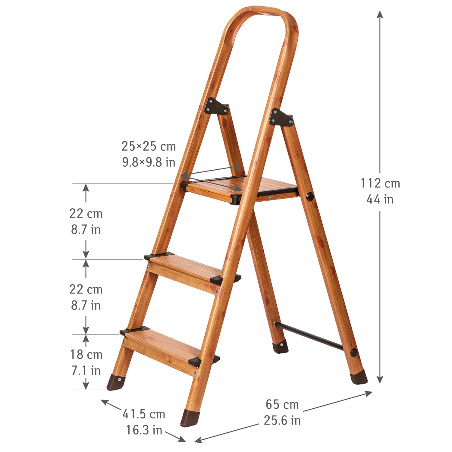 Step Ladder, 3 Step Ladder, Folding Step Ladder, Kitchen Step Ladder, Lightweight Step Ladder,  Tatkraft Upgrade 3, 6