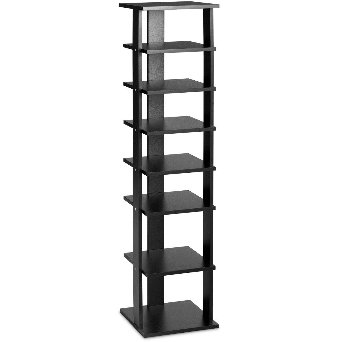 Wooden Vertical Shoe Rack with 7 Shelves-Black, Costway, 1