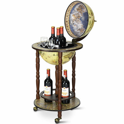 Wooden Globe Drinks Cabinet with Italian Styling, Costway, 1