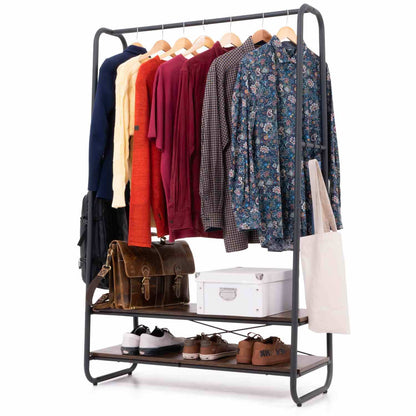 Clothes Rack, Clothes Rail Heavy Duty, with 2 Tier Shelf, Holds up to 170 Kg, Tatkraft Annel