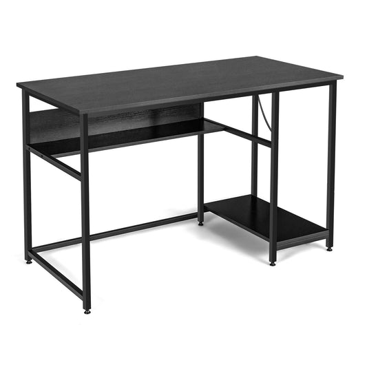 Industrial Computer Desk with Storage Shelf and CPU Stand-Black, Costway, 1