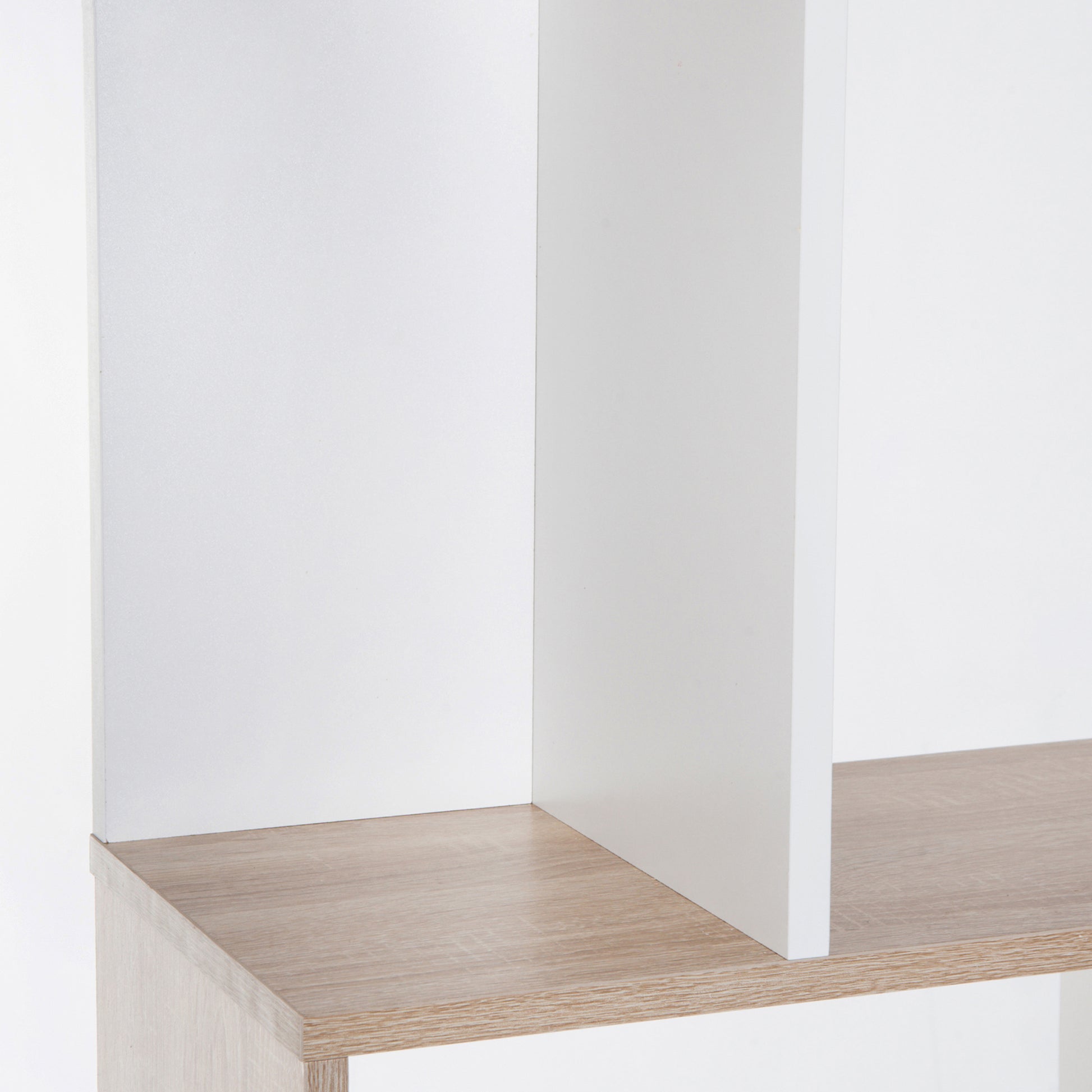 5-tier Bookcase, Storage Display Shelving, S Shape design Unit Divider, White, Wood Effect, HOMCOM, 6