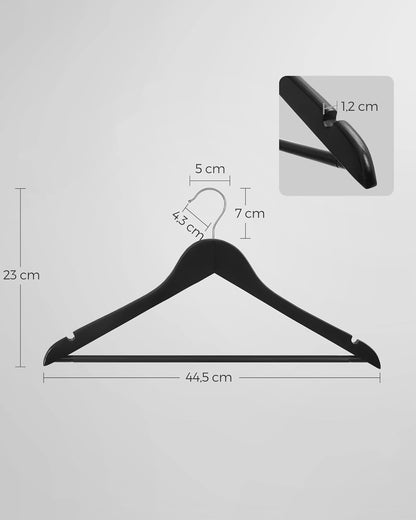 Clothes Hanger, Wooden Hanger, Coat Hanger, Wooden Hangers, Coat Hangers, Clothes Hangers, Black, SONGMICS, 4