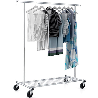 Heavy Duty Clothes Rail, Industrial Clothes Rail, Hanging, Extendable Clothes Rail, Foldable, on Wheels, Tatkraft Duncan,o