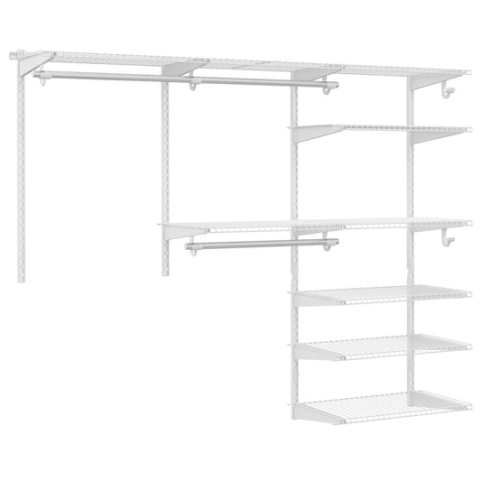 Custom Closet Organizer System Kit with Shelves-White, Costway, 1