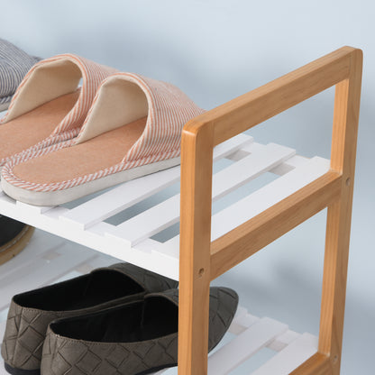 4 Tier Shoe Racks Storage Stand Shelf Organizer Wood Frame 78 x 68 x 26 cm Hallway Furniture, HOMCOM, 6