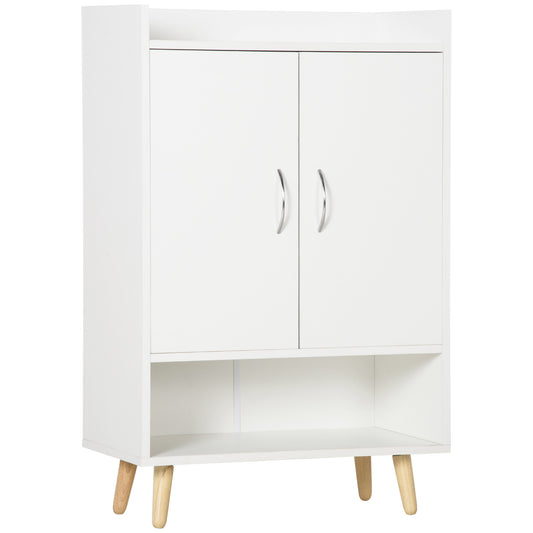 Modern Shoe Cabinet Storage Organizer with Doors and Shelves for Hallway & Entryway, 60L x 30W x 92Hcm, White, HOMCOM, 1