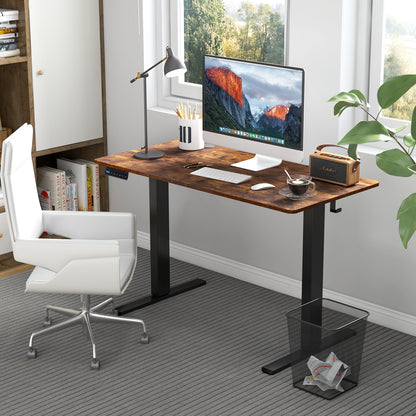 120 x 60cm Height Adjustable Standing Desk with 3 Memory Heights-Brown, Costway, 1