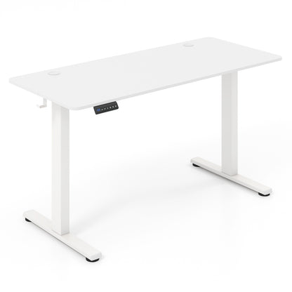 140 x 60 CM Height Adjustable Standing Desk with 3 Memory Heights-White, Costway, 1