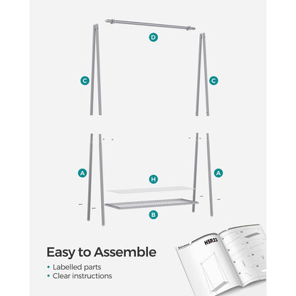 Clothes Rail, Clothes Rack, Garment Rack with Steel Frame, 6