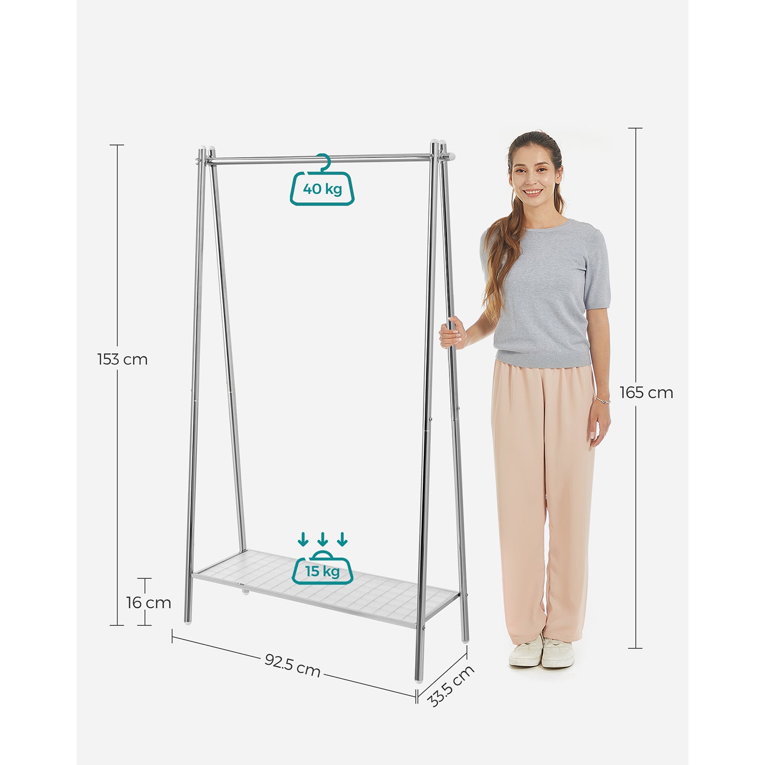 Clothes Rail, Clothes Rack, Garment Rack with Steel Frame, 7