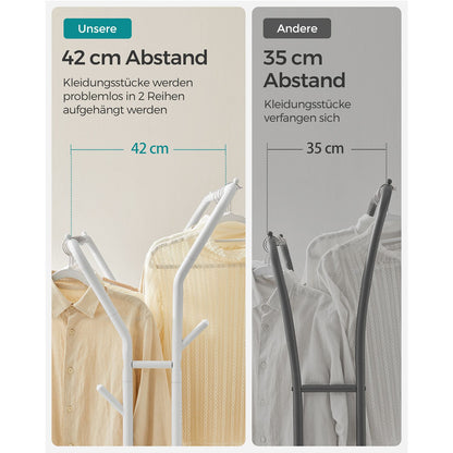 Clothes Rail, Clothes Rack, Double Clothes Hanging Rail, Heavy-Duty Metal Frame, 4