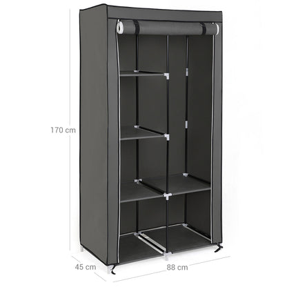 Fabric Wardrobe, Clothes Storage Organiser, 6 Shelves, 7