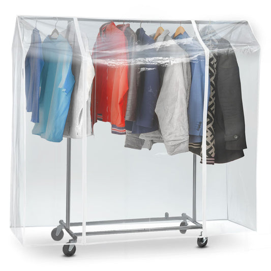 Clothes Rail Cover, Cover for Clothes Rail, Transparent, Protection from Dust, Dirt, UV Rays, Rain, Tatkraft Anwalt, 1