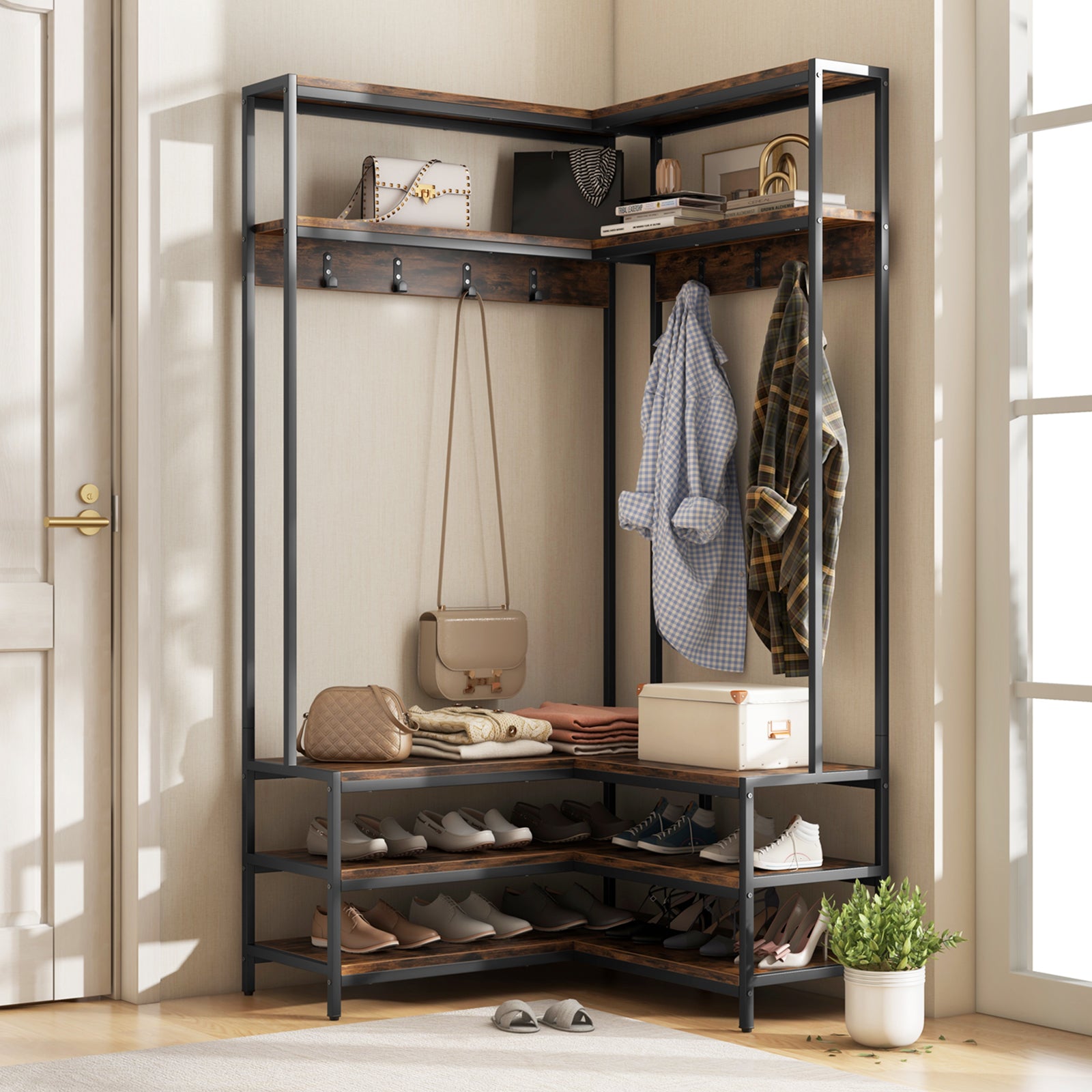 Clothes Rack, Clothes Stand, Open Wardrobe, Corner –