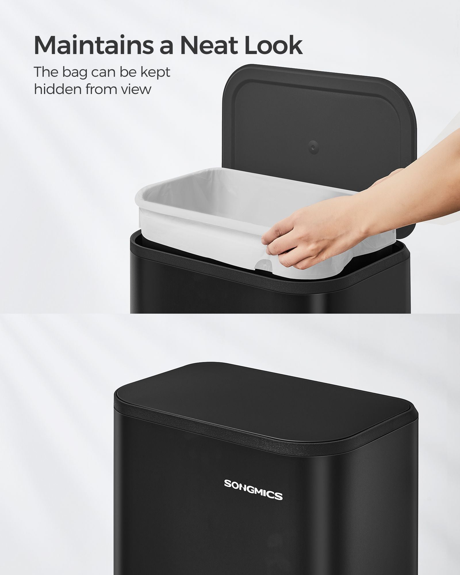 Kitchen Bin, 20L, Pedal Bin, Steel Trash Bin, Songmics, 7
