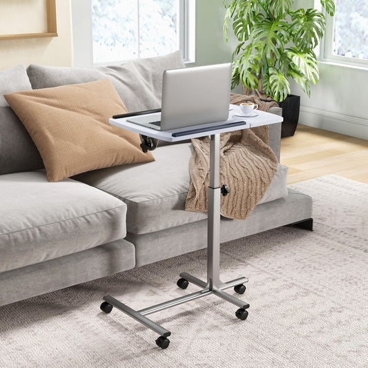 Laptop Table, Sofa Desk, Laptop Bed Table, Laptop Table for Sofa, Adjustable Laptop Table, with Wheels, Costway, 1