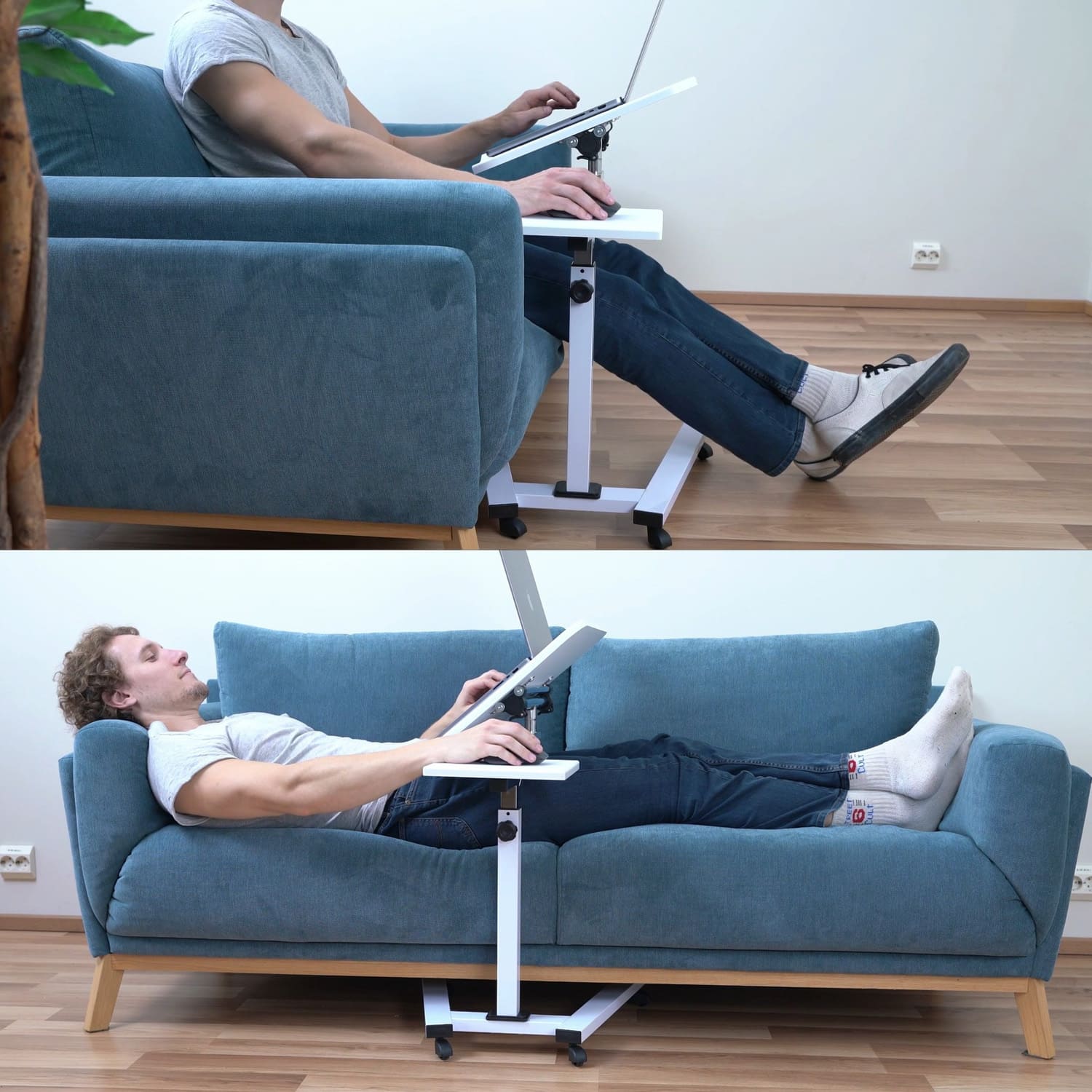Laptop Table, Portable Laptop Desk, Sofa Desk, Laptop Bed Table, with Mouse Pad, Desk on Wheels, Tatkraft Like, 9