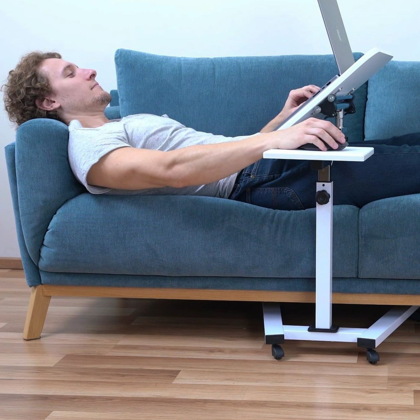 Laptop Table, Portable Laptop Desk, Sofa Desk, Laptop Bed Table, with Mouse Pad, Desk on Wheels, Tatkraft Like, 7