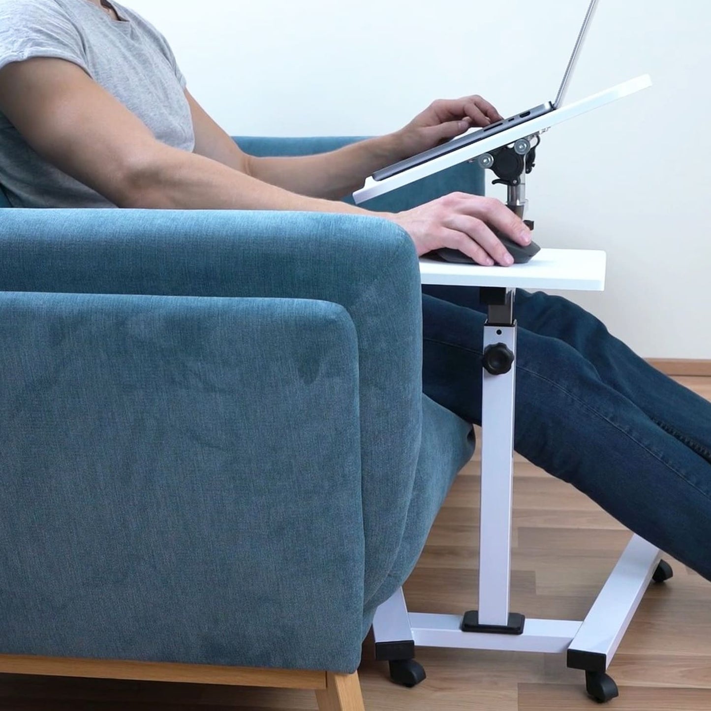 Laptop Table, Portable Laptop Desk, Sofa Desk, Laptop Bed Table, with Mouse Pad, Desk on Wheels, Tatkraft Like, 5