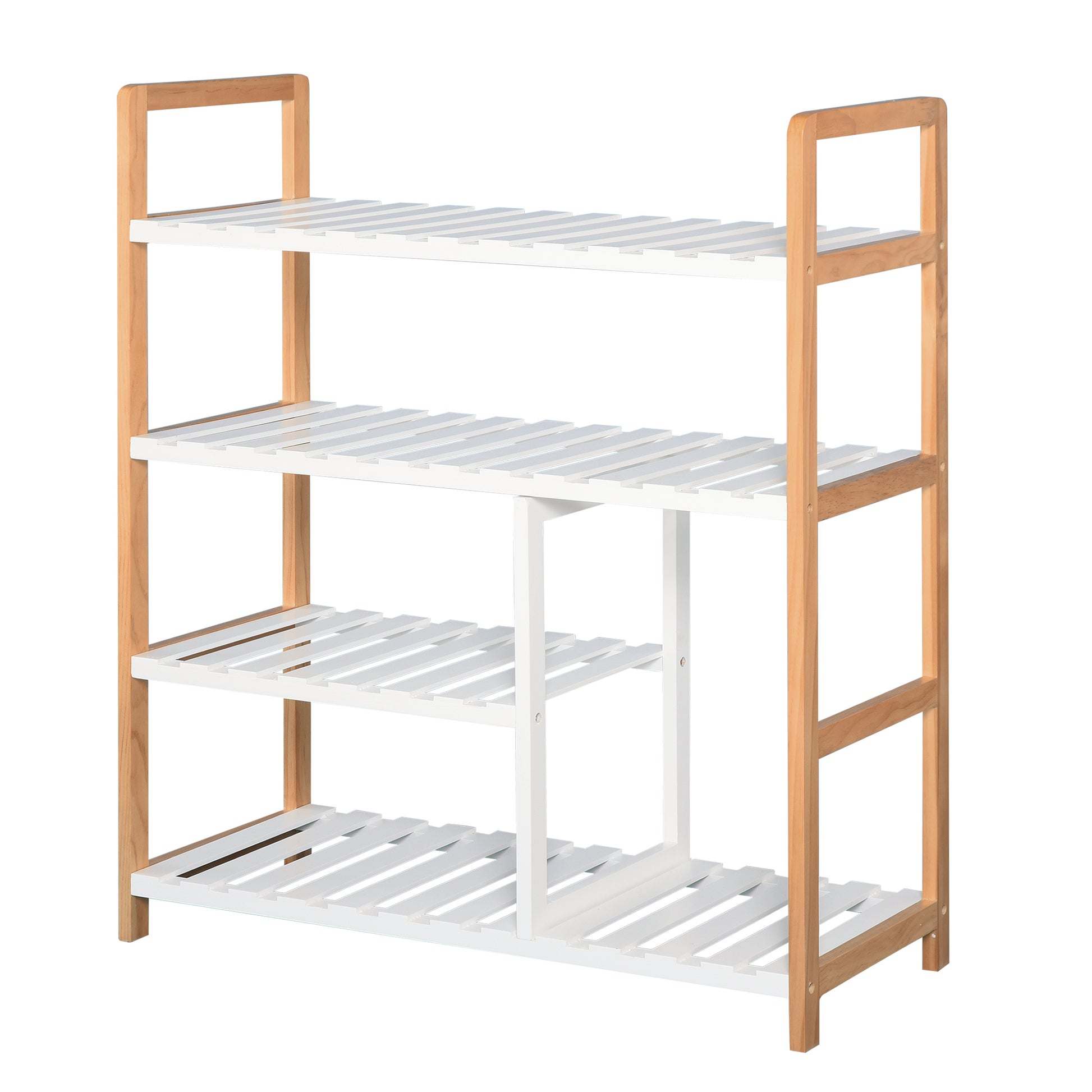 4 Tier Shoe Racks Storage Stand Shelf Organizer Wood Frame 78 x 68 x 26 cm Hallway Furniture, HOMCOM, 1