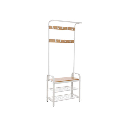 Coat Rack, Coat Stand with Shoe Storage Bench, 4-in-1 Design, 1