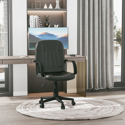 Swivel Executive Office Chair, PU Leather Desk Chair, Computer Chair, Gaming Seater, Black, HOMCOM, 2