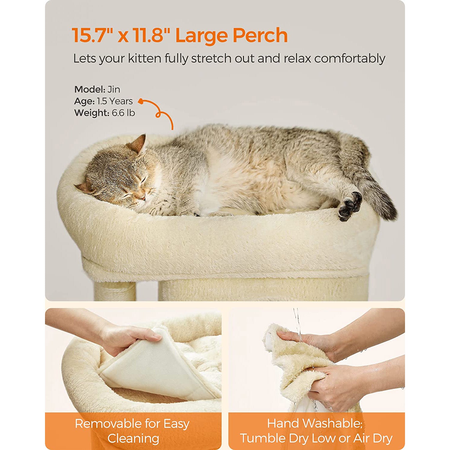 Cat Tree, 67 cm Cat Tower, S, Cat Condo for Kittens up to 3 kg, 4