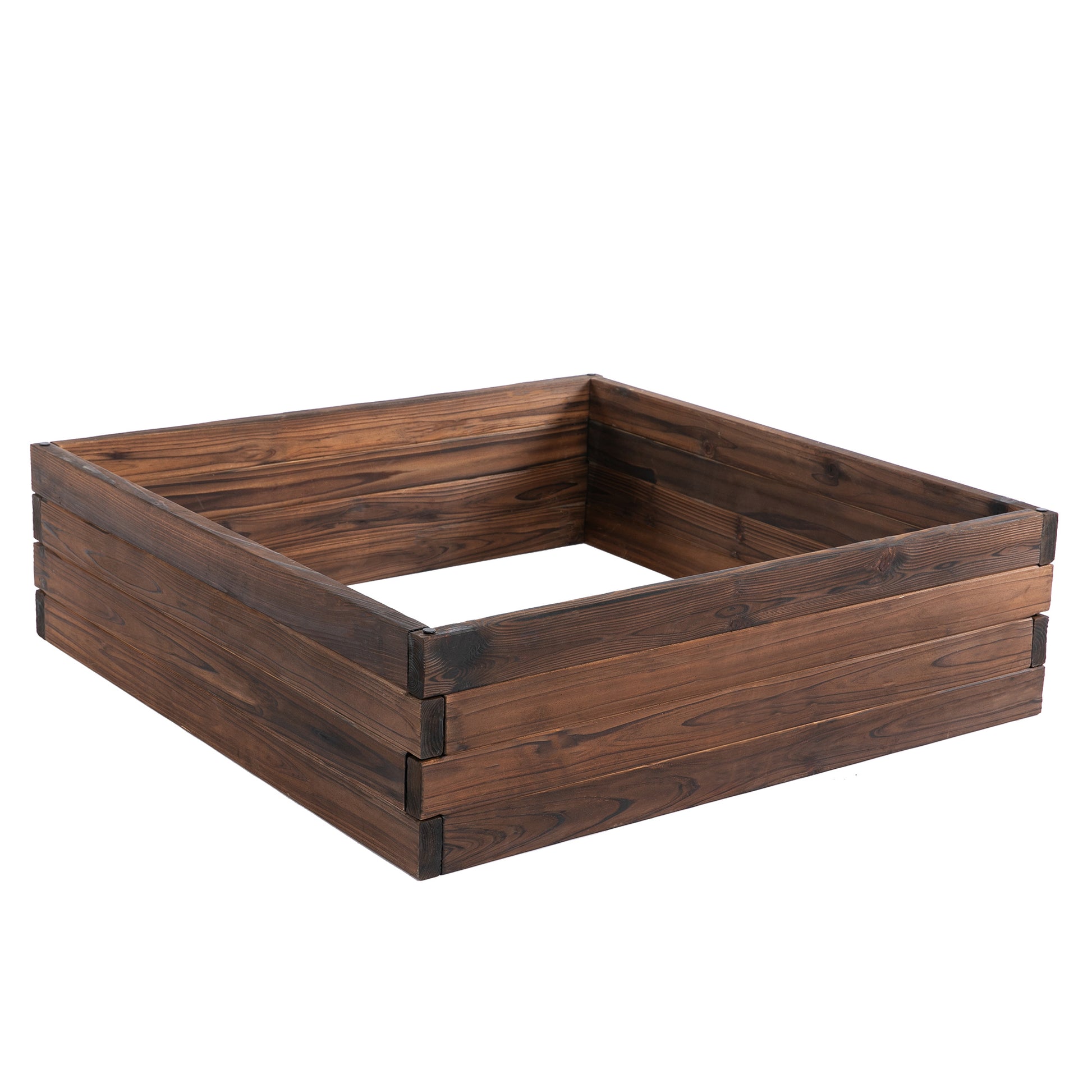 Plant Stand, Outdoor Plant Stand, Wooden Planter Box, 80L x 80W x 22.5H cm, Brown, Outsunny, 8