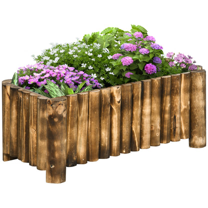 Plant Stand, Outdoor Plant Stand, Wooden Planter Box, Rectangular Herb, 78L x 35W x 30H cm, Brown, Natural Wood, Outsunny, 1