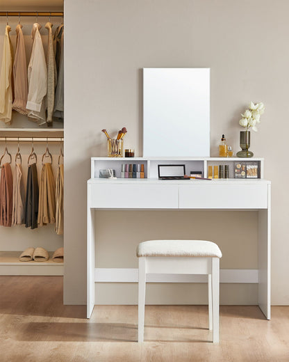 Dressing Table, Large Rectangular Mirror, Vanity Table, Vasagle, 8