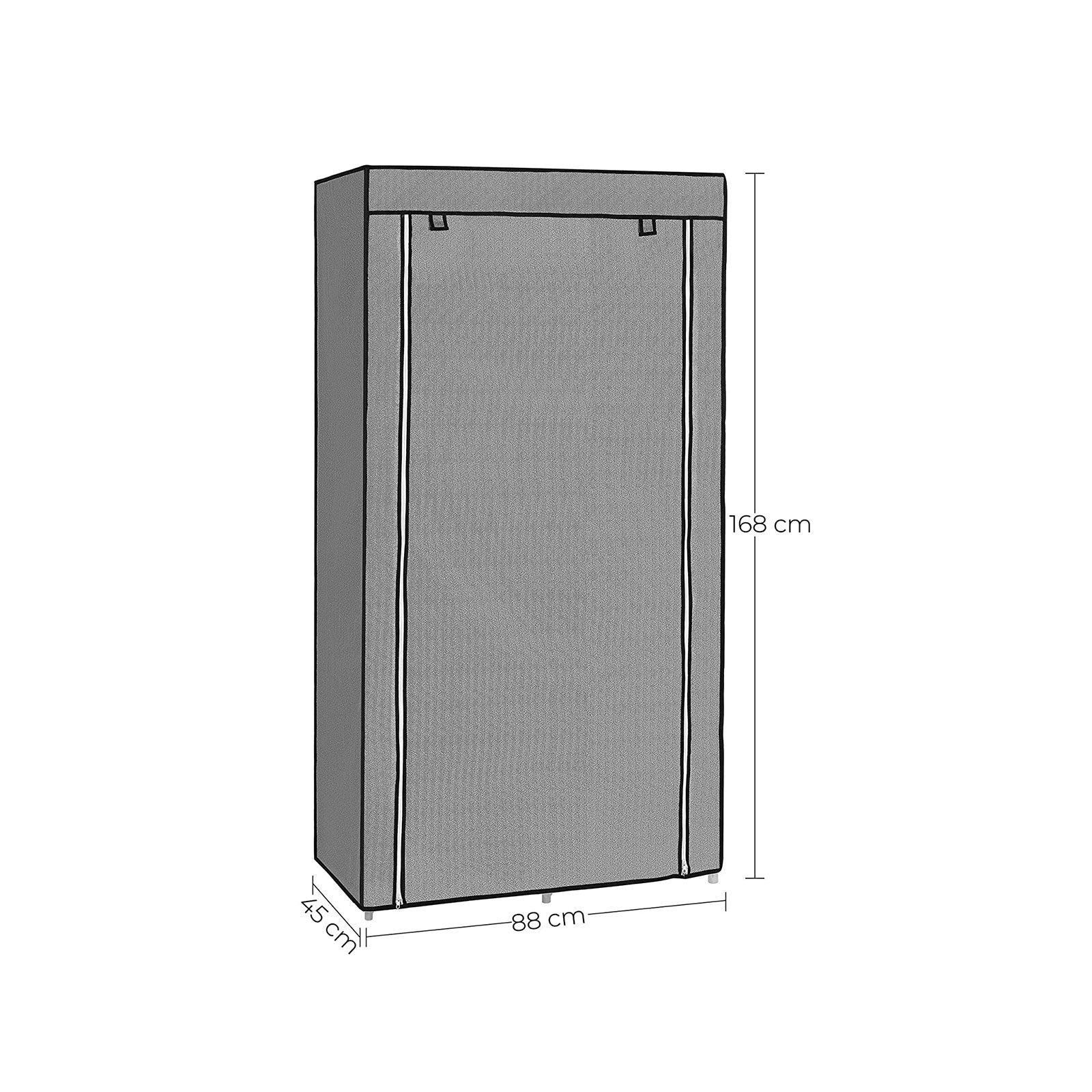 Fabric Wardrobe, Clothes Storage Organiser, 6 Shelves, Grey, 7