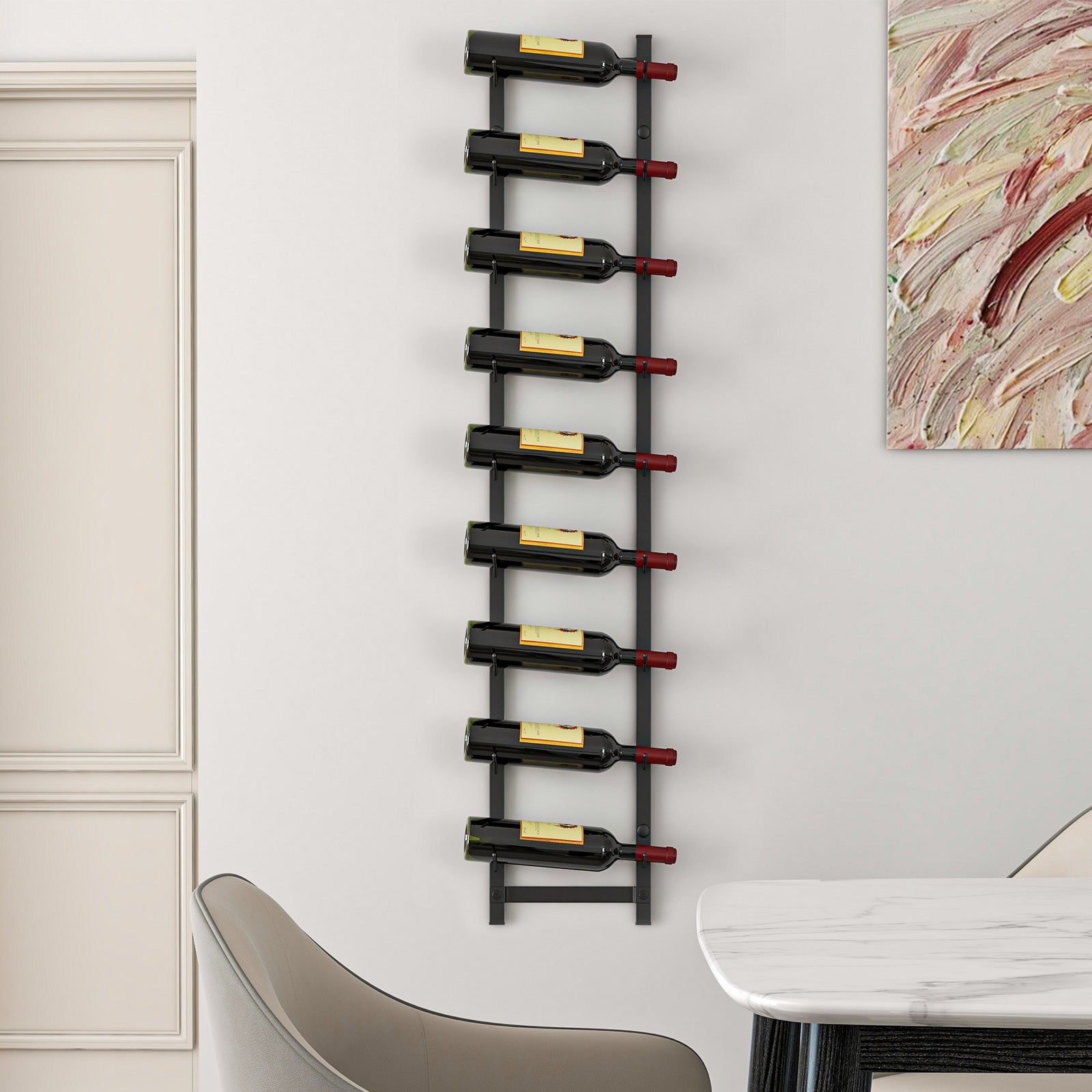 Wall Mounted Metal Wine Rack Organizer for Liquor and Champagne-M, Costway, 4