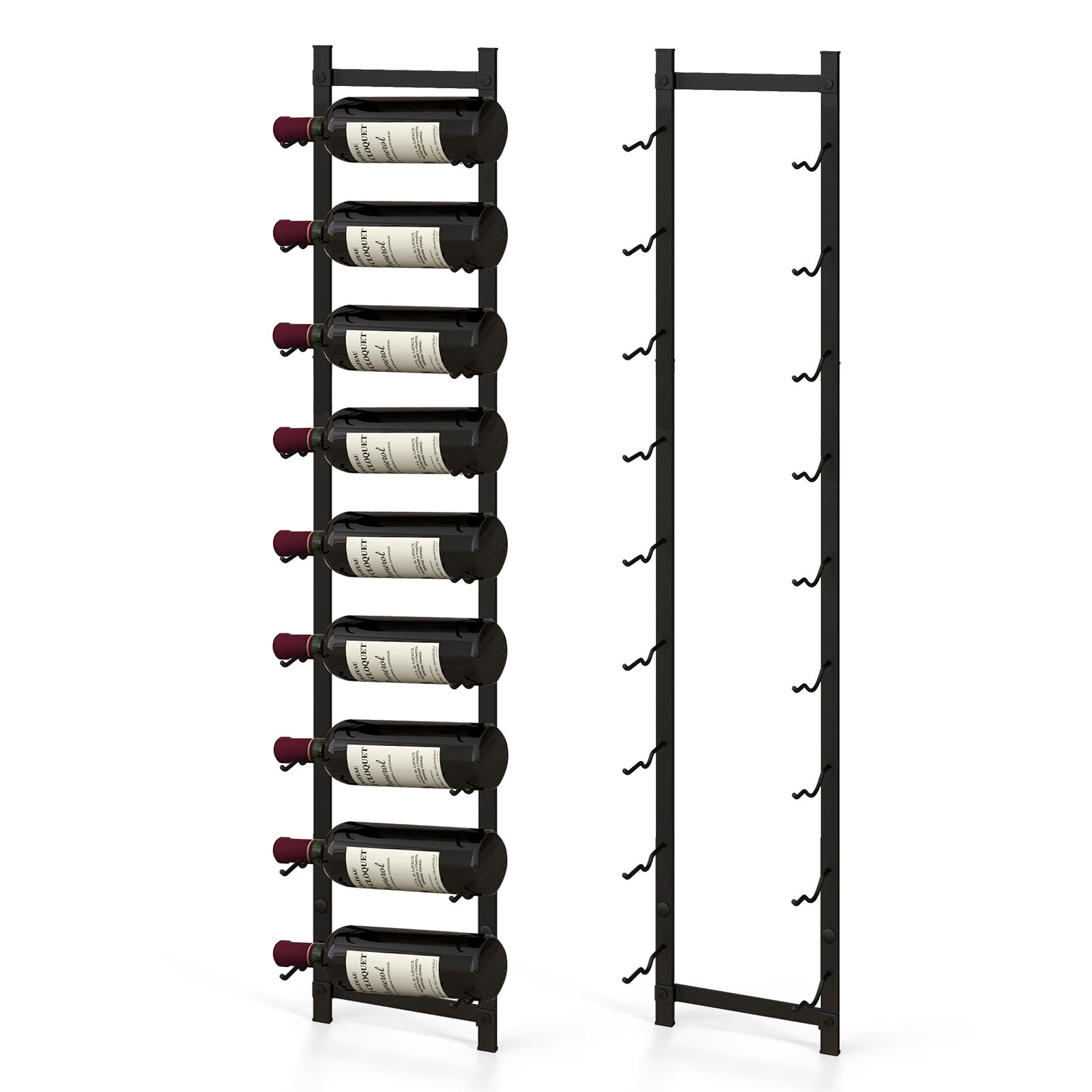 Wall Mounted Metal Wine Rack Organizer for Liquor and Champagne-M, Costway, 5