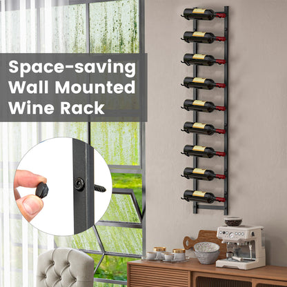 Wall Mounted Metal Wine Rack Organizer for Liquor and Champagne-M, Costway, 8