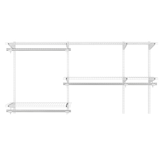 Space Saving Wall-Mounted Closet System with Adjustable Shelf-White, Costway, 1