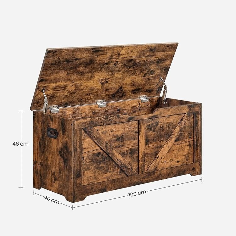 Storage Cabinet, Toy Chest, Shoe Bench, Seat Chest, Storage Box, Bench with Storage Space, Country House Style, VASAGLE, 6