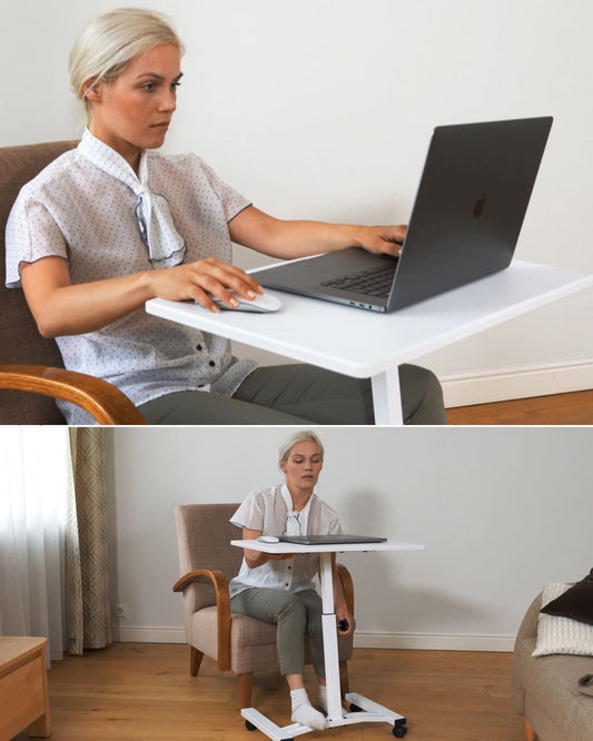 Laptop Table, Portable Laptop Table, Adjustable Height, Laptop Table for Bed, Laptop Table on Wheels, Tatkraft Cheer, 1